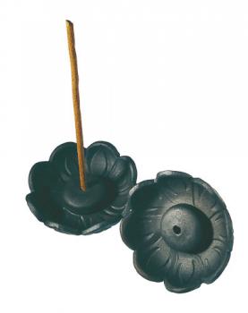 Lotus schwarz - Räucherstäbchenhalter aus Ton - Berk